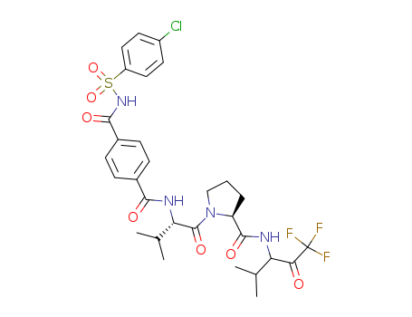 4-N-(4-chlorophenyl)sulfonyl-1-N-[(2S)-3-methyl-1-oxo-1-[[(2S)-1-(1,1,1-trifluoro-4-methyl-2-oxopentan-3-yl)pyrrolidine-2-carbonyl]amino]butan-2-yl]benzene-1,4-dicarboxamide