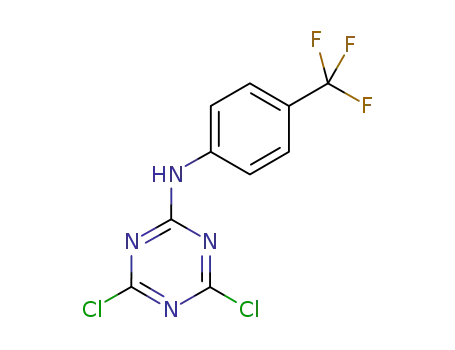 Molecular Structure of 169323-78-8 (1,3,5-Triazin-2-amine, 4,6-dichloro-N-[4-(trifluoromethyl)phenyl]-)