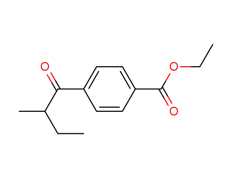 Molecular Structure of 801303-26-4 (Benzoic acid, 4-(2-methyl-1-oxobutyl)-, ethyl ester (9CI))