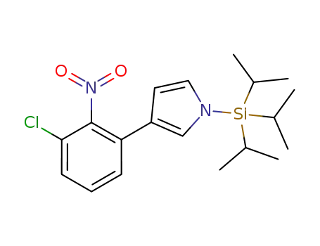 Molecular Structure of 1126425-88-4 (3-(3'-chloro-2'-nitrophenyl)-N-(TIPS)pyrrole)