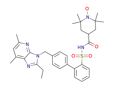Molecular Structure of 924653-87-2 (4-[[[[4'-[(2-ethyl-5,7-dimethyl-3H-imidazo[4,5-b]pyridin-3-yl)methyl][1,1'-biphenyl]-2-yl]sulfonyl]amino]carbonyl]-2,2,6,6-tetramethyl-1-piperidinyloxy)