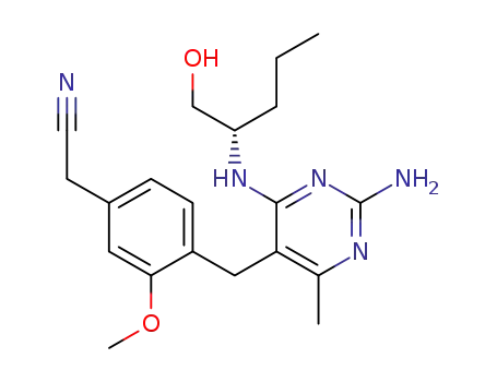 (S)-2-(4-((2-amino-4-(1-hydroxypentan-2-ylamino)-6-methylpyrimidin-5-yl)methyl)-3-methoxyphenyl)acetonitrile