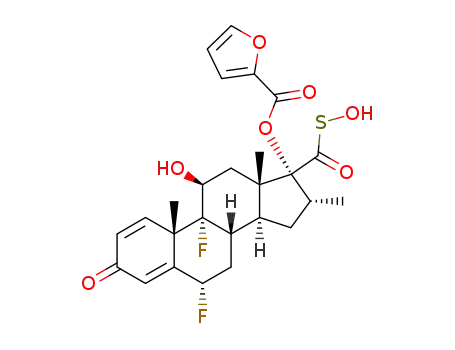 Molecular Structure of 948566-11-8 (6α,9α-difluoro-17α-[(2-furanylcarbonyl)oxy]-11β-hydroxy-16α-methyl-3-oxoandrosta-1,4-diene-17β-carbonylsulfenic acid)