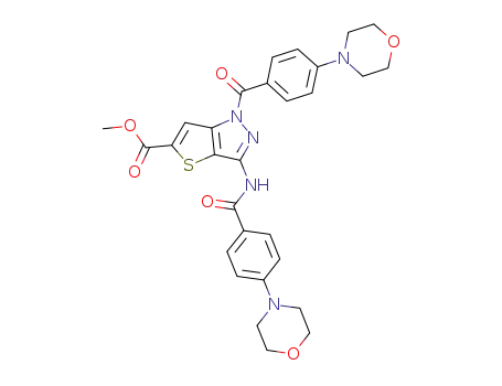 methyl 1-(4-morpholin-4-ylbenzoyl)-3-[(4-morpholin-4-ylbenzoyl)amino]-1H-thieno[3,2-c]pyrazole-5-carboxylate