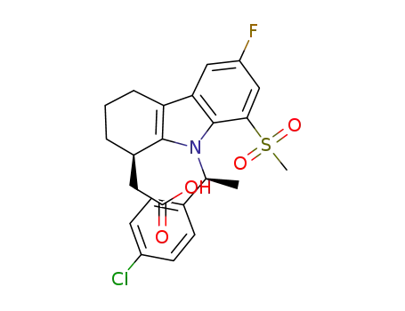 1H-Carbazole-1-acetic acid,
9-[(1S)-1-(4-chlorophenyl)ethyl]-6-fluoro-2,3,4,9-tetrahydro-8-(methylsulf
onyl)-, (1R)-