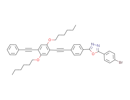 2-(4-bromophenyl)-5-(4-{[2,5-bis(hexyloxy)-4-(phenylethynyl)phenyl]ethynyl}phenyl)-1,3,4-oxadiazole