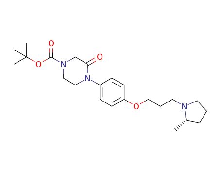 Molecular Structure of 921616-68-4 (1-Piperazinecarboxylic acid,
4-[4-[3-[(2S)-2-methyl-1-pyrrolidinyl]propoxy]phenyl]-3-oxo-,
1,1-dimethylethyl ester)