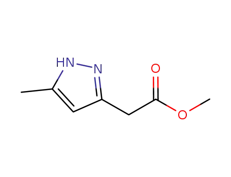 Molecular Structure of 113465-94-4 (1H-Pyrazole-3-acetic  acid,  5-methyl-,  methyl  ester)