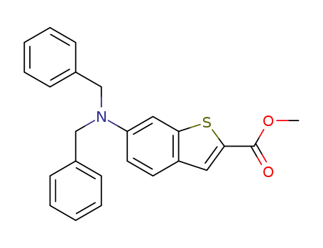 Molecular Structure of 850073-47-1 (Benzo[b]thiophene-2-carboxylic acid, 6-[bis(phenylmethyl)amino]-,
methyl ester)