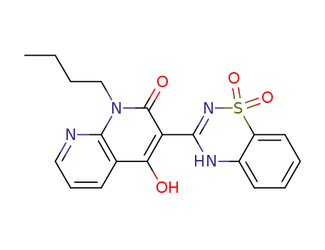 1,8-Naphthyridin-2(1H)-one,
1-butyl-3-(1,1-dioxido-2H-1,2,4-benzothiadiazin-3-yl)-4-hydroxy-