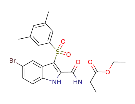 ethyl 2-[N-[5-bromo-3-[(3,5-dimethylphenyl)sulfonyl]-1H-indole-2-carboxamido]]propanoate