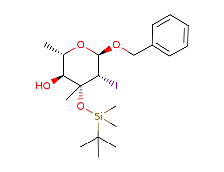 (2S,3S,4R,5R,6R)-6-(benzyloxy)-4-(tert-butyldimethylsilyloxy)-5-iodo-2,4-dimethyltetrahydro-2H-pyran-3-ol