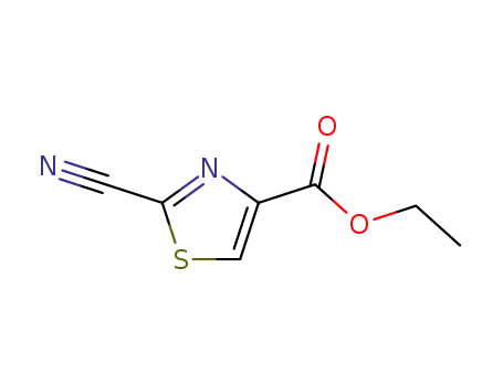 Molecular Structure of 73956-19-1 (4-Thiazolecarboxylicacid,2-cyano-,ethylester(9CI))