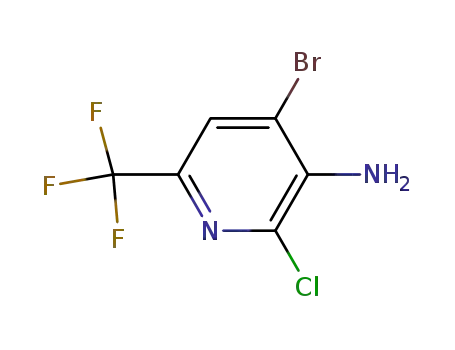 Molecular Structure of 947146-74-9 (4-bromo-2-chloro-6-(trifluoromethyl)pyridin-3-amine)