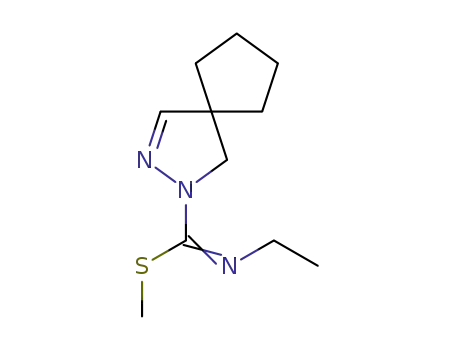 Molecular Structure of 1316755-26-6 (N-ethyl-2,3-diaza-spiro[4.4]non-3-ene-2-carboximidothioic acid methyl ester)