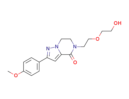 Molecular Structure of 1310071-15-8 (5-(2-(2-hydroxyethoxy)ethyl)-2-(4-methoxyphenyl)-6,7-dihydropyrazolo[1,5-a]pyrazin-4(5H)-one)