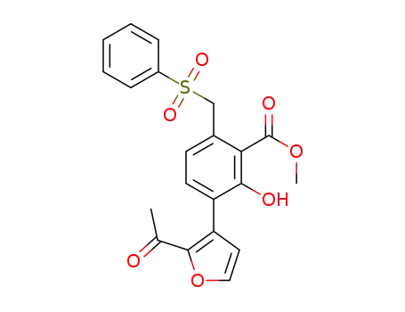 methyl 3-(2-acetylfuran-3-yl)-6-(benzenesulfonylmethyl)-2-hydroxybenzoate