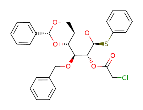 phenyl 4,6-O-benzylidene-3-O-benzyl-2-O-chloroacetyl-1-thio-β-D-glucopyranoside