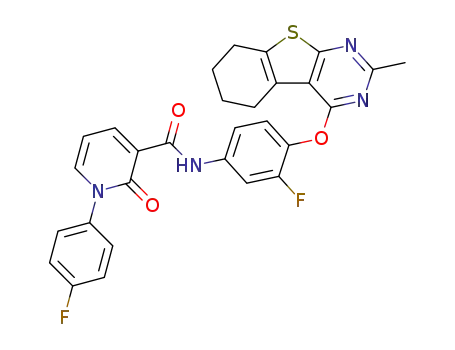 N-(3-fluoro-4-(2-methyl-7,8-dihydro-6H-cyclohexa[4.5]thieno[2,3-d]pyrimidin-4-yloxy)phenyl)-1-(4-fluorophenyl)-2-oxo-1,2-dihydropyridine-3-carboxamide