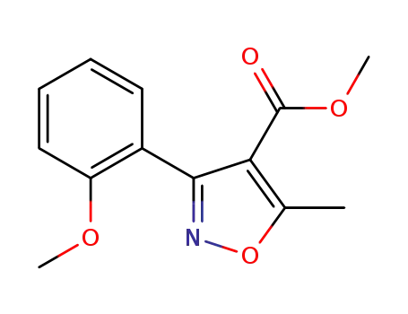 Molecular Structure of 1267901-30-3 (Methyl 3-(2-Methoxyphenyl)-5-Methylisoxazole-4-carboxylate)