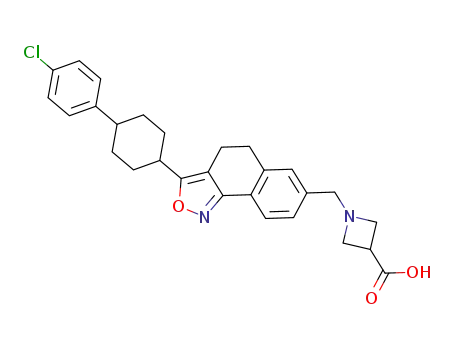 1-((3-(4-(4-chlorophenyl)cyclohexyl)-4,5-dihydronaphtho[1,2-c]isoxazol-7-yl)methyl)azetidine-3-carboxylic acid