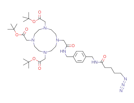 Molecular Structure of 1314043-20-3 (tert-butyl 2,2',2''-(10-(2-(4-((5-azidopentanamido)methyl)benzylamino)-2-oxoethyl)-1,4,7,10-tetraazacyclododecane-1,4,7-triyl)triacetate)