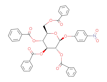 Molecular Structure of 64768-18-9 (p-nitrophenyl 2,3,4,6-tetra-O-benzoyl-β-D-glucopyranoside)