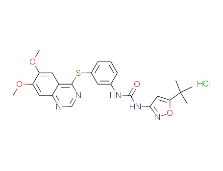 1-(5-tert-butylisoxazol-3-yl)-3-(3-(6,7-dimethoxyquinazolin-4-ylthio)phenyl)urea hydrochloride