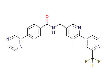 N-((3-methyl-2'-(trifluoromethyl)-2,4'-bipyridin-5-yl)methyl)-4-(pyrazin-2-yl)benzamide