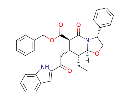 (3R,6R,7S,8R,8aS)-6-(benzyloxycarbonyl)-8-ethyl-7-[2-(2-indolyl)-2-oxoethyl]-5-oxo-3-phenyl-2,3,6,7,8,8a-hexahydro-5H-oxazolo[3,2-a]pyridine