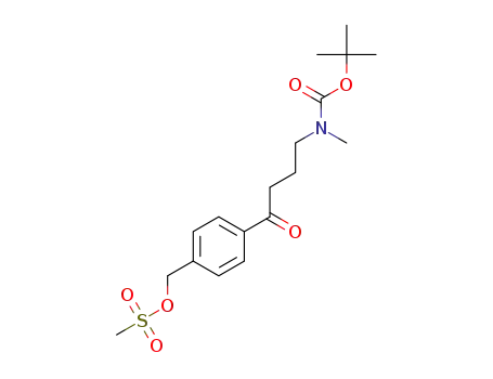 Molecular Structure of 1246248-35-0 (4-{4-[(tert-butoxycarbonyl)(methyl)amino]butanoyl}benzyl methanesulfonate)