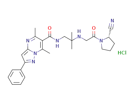 (S)-2-phenyl-5,7-dimethylpyrazolo[1,5-a]pyrimidine-6-carboxylic acid {2-[(2-cyanopyrrolidin-1-yl)-2-oxoethylamino]-2-methylpropyl}amide hydrochloride