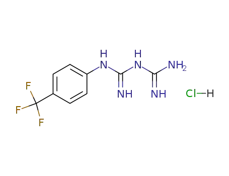 Molecular Structure of 18960-29-7 (1-(4-TRIFLUOROMETHYL)PHENYLBIGUANIDE HYDROCHLORIDE)