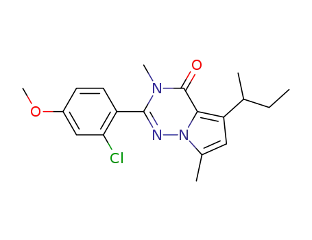 5-(1-methylpropyl)-2-(2-chloro-4-methoxyphenyl)-3,7-dimethylpyrrolo[2,1-f][1,2,4]triazin-4(3H)-one