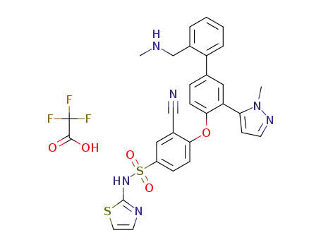 3-Cyano-4-({2'-[(methylamino)methyl]-3-(1-methyl-1H-pyrazol-5-yl)biphenyl-4-yl}oxy)-N-(1,3-thiazol-2-yl)benzenesulfonamide, trifluoroacetate salt