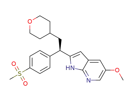 2-[1(R)-(4-methanesulfonyl-phenyl)-2-(tetrahydro-pyran-4-yl)-ethyl]-5-methoxy-1H-pyrrolo[2,3-b]pyridine