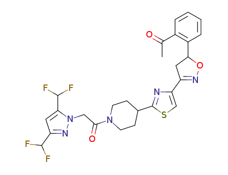 1-[4-[4[-5-(2-acetylphenyl)-4,5-dihydroisoxazol-3-yl]thiazol-2-yl]-1-piperidyl]-2-[3,5-bis(difluoromethyl)pyrazol-1-yl]ethanone