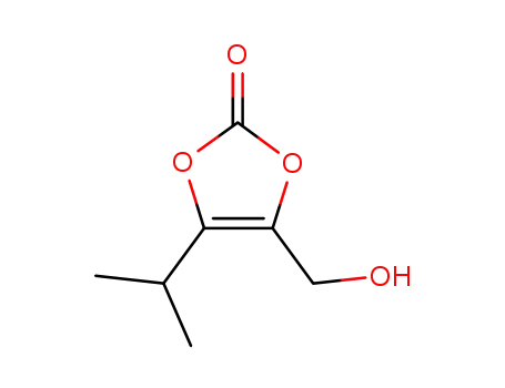 Molecular Structure of 188525-85-1 (1,3-Dioxol-2-one,4-(hydroxymethyl)-5-(1-methylethyl)-(9CI))