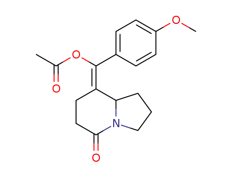 Molecular Structure of 1289154-49-9 ((E)-8-(α-acetyloxy-4'-methoxybenzylidenyl)-5-oxoindolizidine)