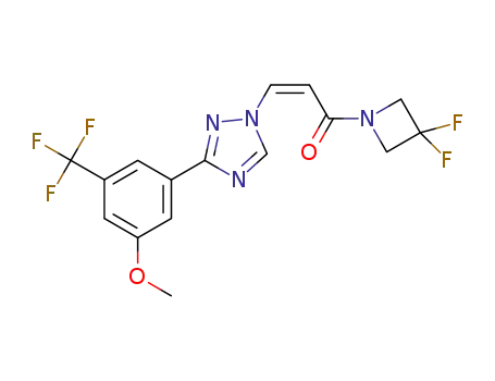 (Z)-1-(3,3-difluoroazetidin-1-yl)-3-(3-(3-methoxy-5-(trifluoromethyl)phenyl)-1H-1,2,4-triazol-1-yl)prop-2-en-1-one