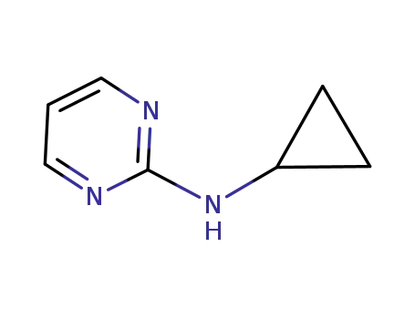 Molecular Structure of 151390-00-0 (2-Pyrimidinamine, N-cyclopropyl- (9CI))
