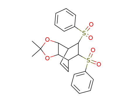 Molecular Structure of 1039105-48-0 (10,11-bis(phenylsulfonyl)-4,4-dimethyl-3,5-dioxa-tricyclo[5.2.2.0(2.6)]undec-8-ene)