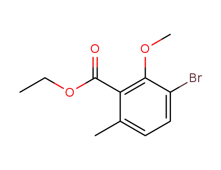 Molecular Structure of 846567-82-6 (Benzoic acid, 3-bromo-2-methoxy-6-methyl-, ethyl ester)
