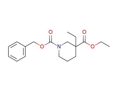 Molecular Structure of 1338930-81-6 (Ethyl 1-Cbz-3-ethylpiperidine-3-carboxylate)