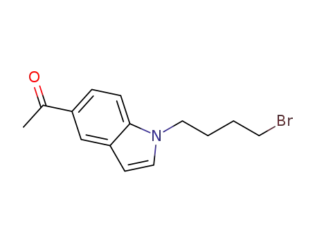 Molecular Structure of 1340592-90-6 (1-[1-(4-bromobutyl)indol-5-yl]-ethanone)