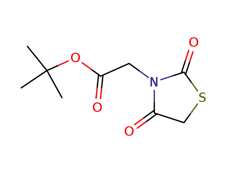 Molecular Structure of 50773-27-8 ((2,4-dioxothiazolidin-3-yl)acetic acid tert-butyl ester)