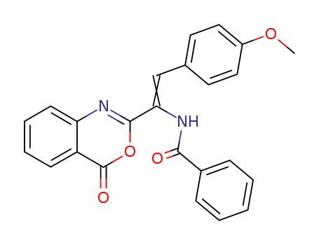 Molecular Structure of 120571-83-7 (Benzamide,
N-[2-(4-methoxyphenyl)-1-(4-oxo-4H-3,1-benzoxazin-2-yl)ethenyl]-)