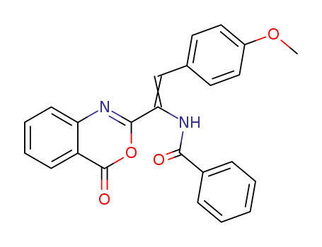 Molecular Structure of 120571-83-7 (Benzamide,
N-[2-(4-methoxyphenyl)-1-(4-oxo-4H-3,1-benzoxazin-2-yl)ethenyl]-)