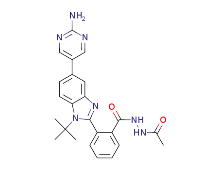 2-[5-(2-aminopyrimidin-5-yl)-1-tert-butyl-1H-benzimidazol-2-yl]benzoic acid N-acetylhydrazide