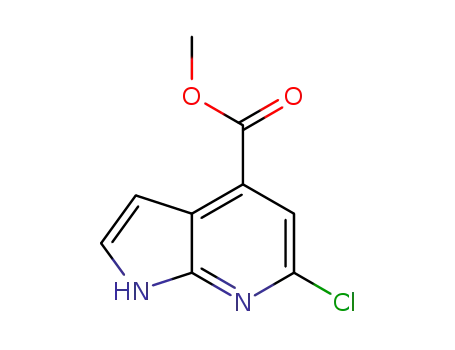 Molecular Structure of 1190312-37-8 (1H-Pyrrolo[2,3-b]pyridine-4-carboxylic acid, 6-chloro-, methyl ester)